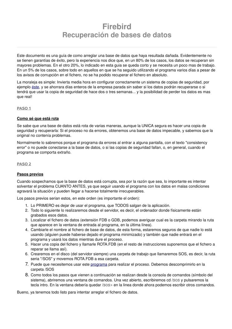 Imágen de pdf Firebird Recuperacion de bases de datos corruptos