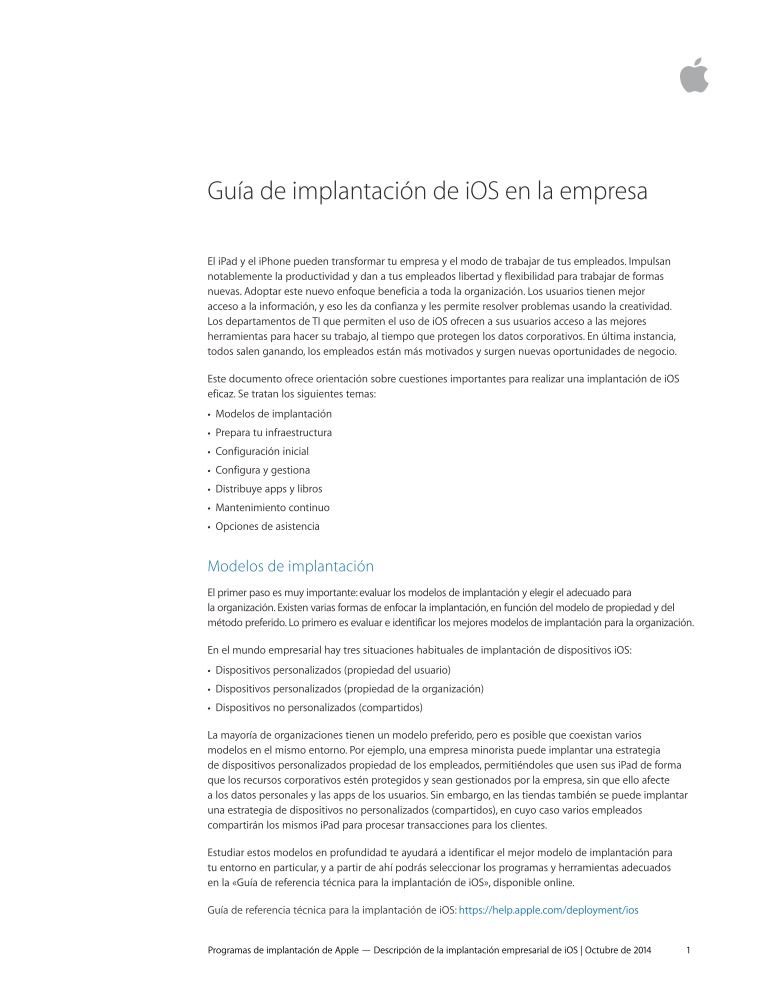 Imágen de pdf Guía de implantación de iOS en la empresa