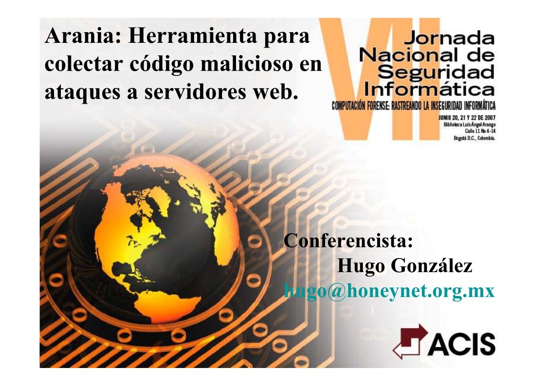 Imágen de pdf Arania: Herramienta para colectar código malicioso en ataques a servidores web