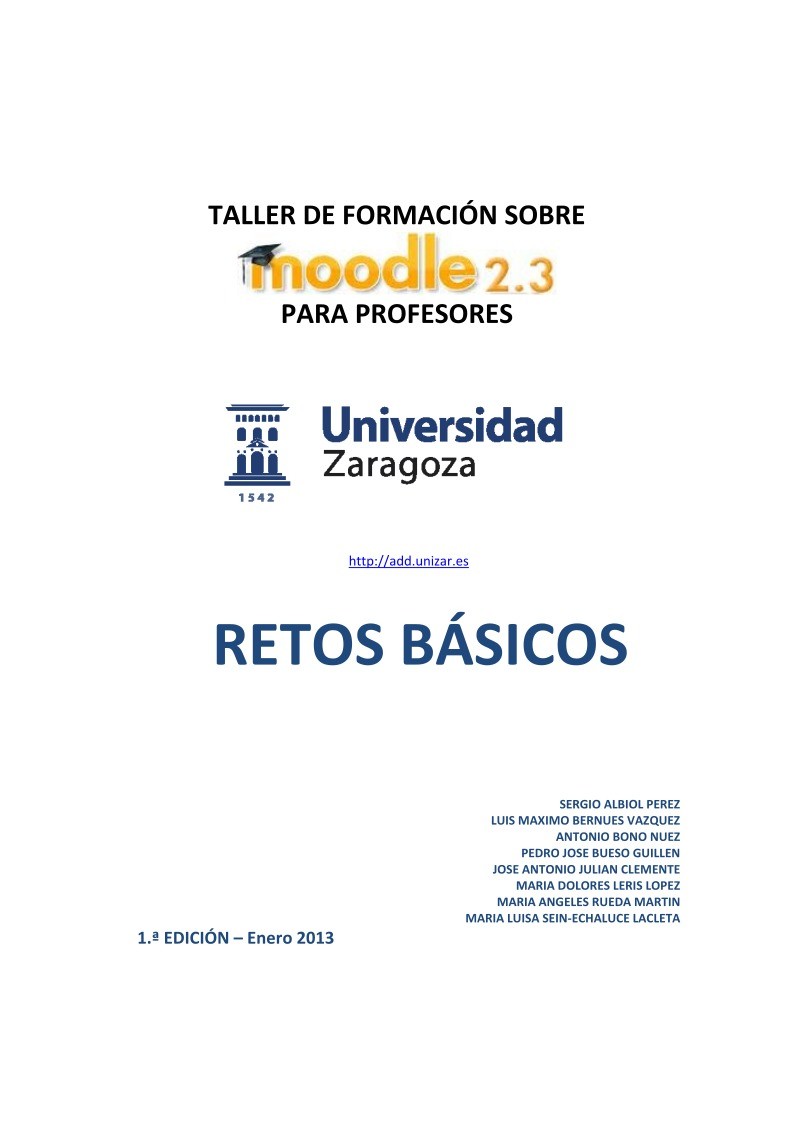 Imágen de pdf taller moodle 2.3 unizar - retos básicos