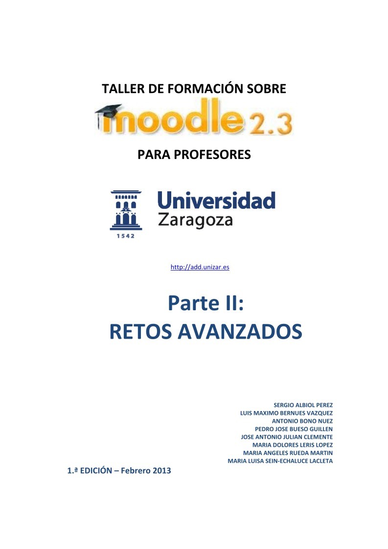 Imágen de pdf taller moodle 2.3 unizar - retos avanzados