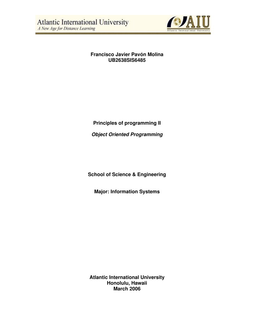 Imágen de pdf Principles of programming: Object Oriented Programming