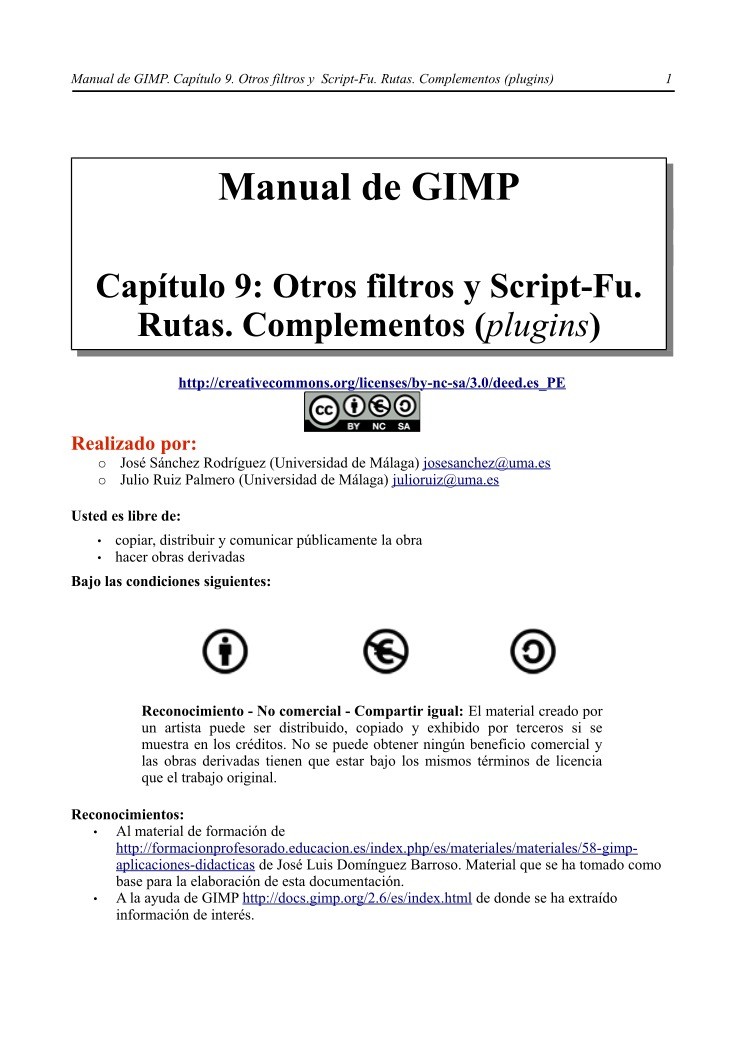Imágen de pdf Manual de GIMP. Capítulo 9. Otros filtros y Script-Fu. Rutas. Complementos (plugins)