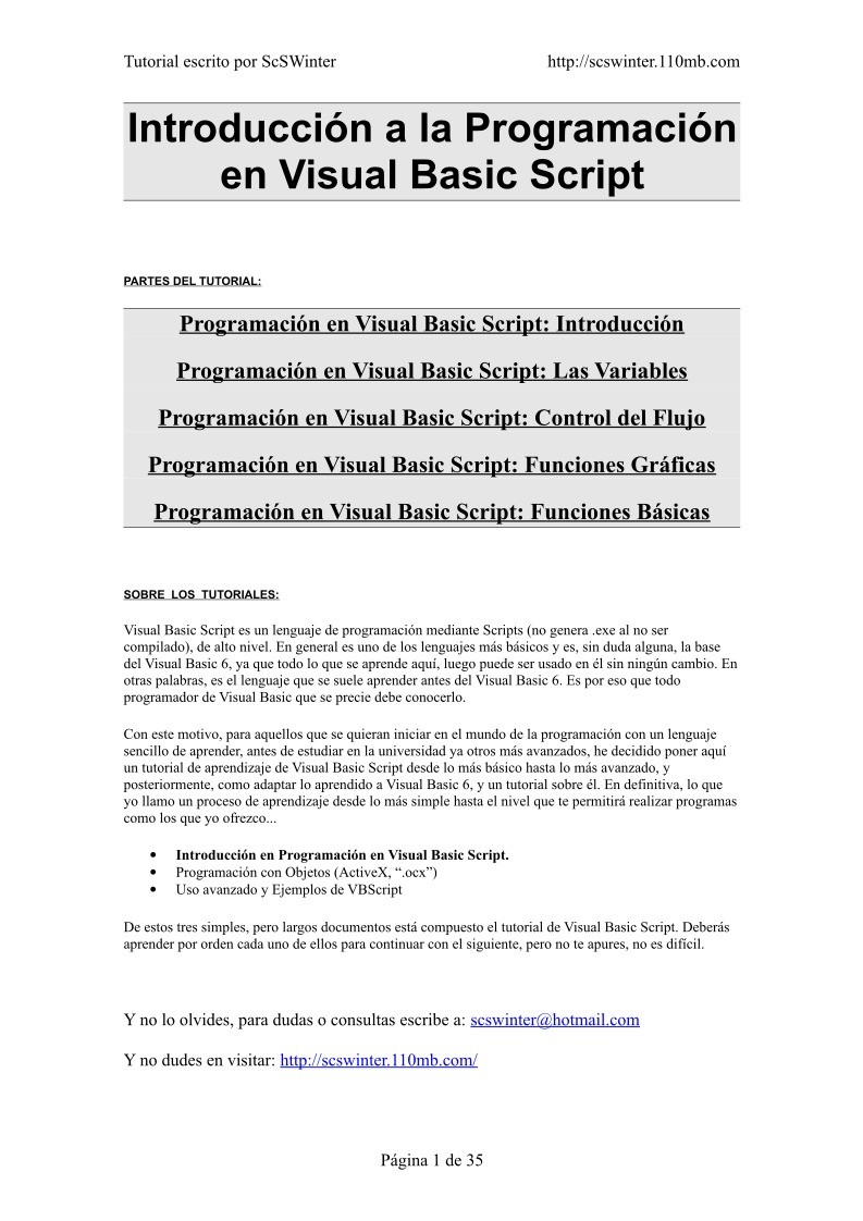 Imágen de pdf Programación en Visual Basic Script: Introducción