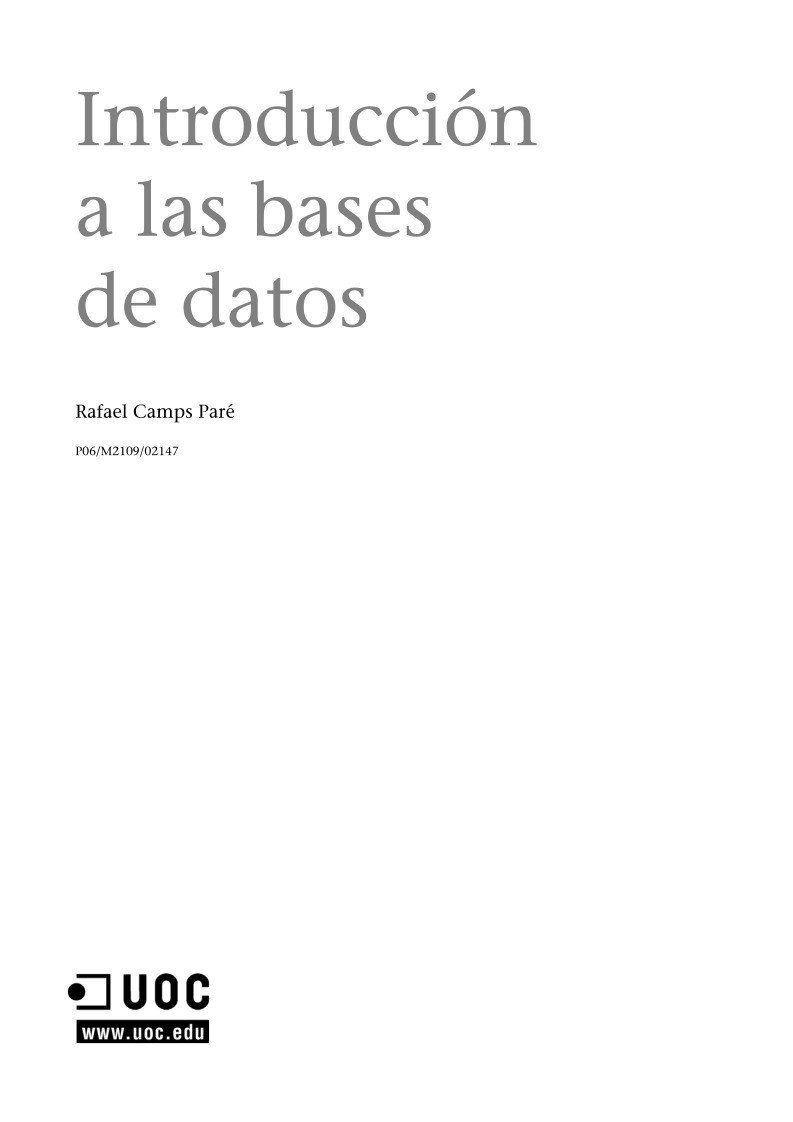 Imágen de pdf Introducción a las bases de datos