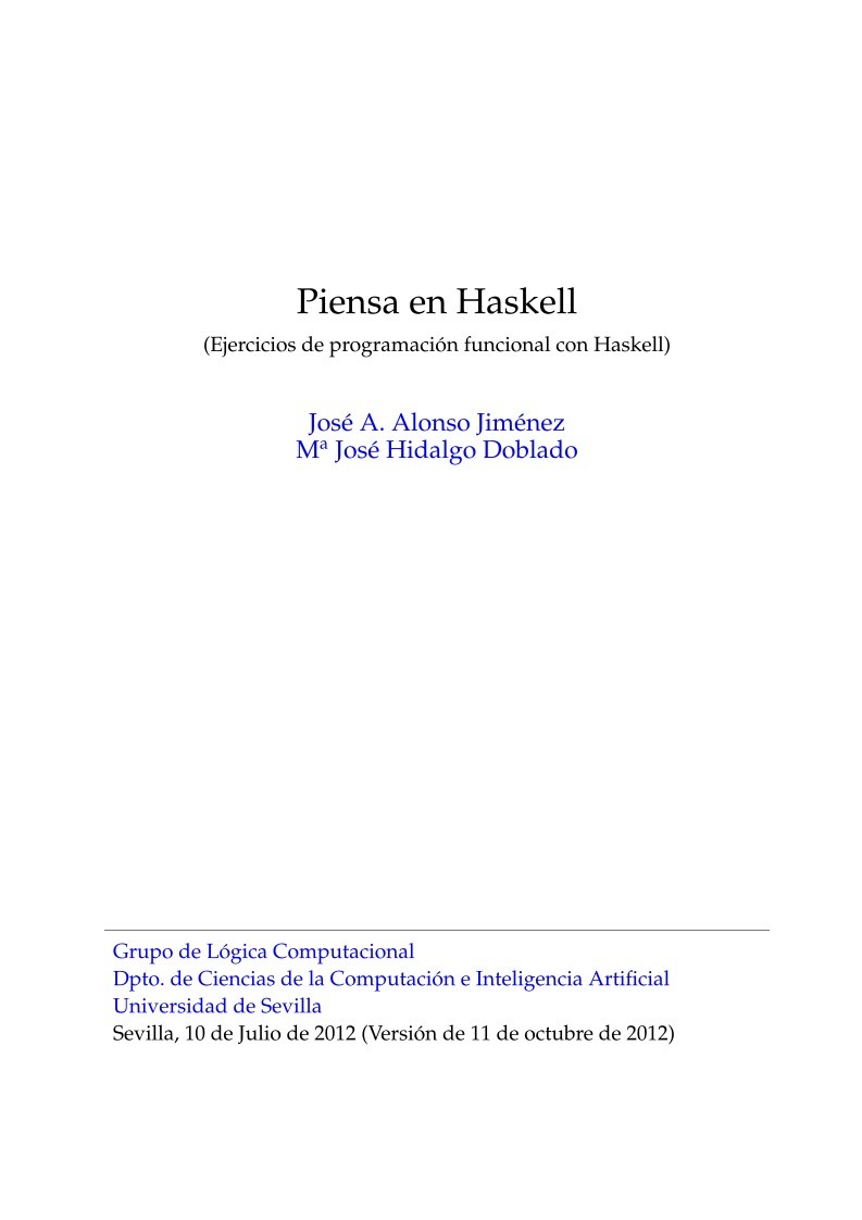 Imágen de pdf Piensa en Haskell (Ejercicios de programación funcional con Haskell)
