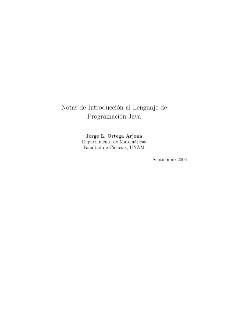 Imágen de pdf Notas de Introducción al Lenguaje de Programación Java