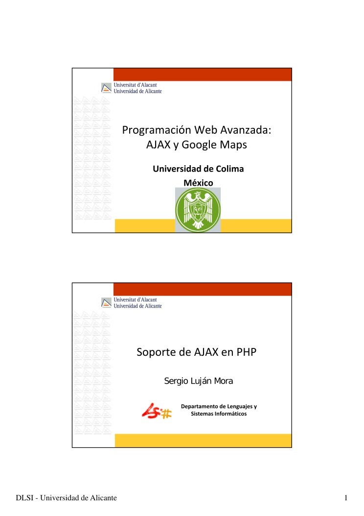 Imágen de pdf Programación Web Avanzada: AJAX y Google Maps