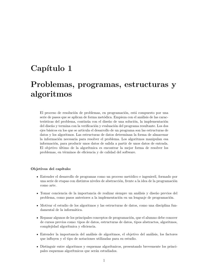 Imágen de pdf Capítulo 1 - Problemas, programas, estructuras y algoritmos