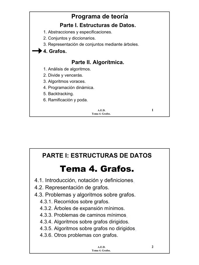 Imágen de pdf Programa de teoría Parte I. Estructuras de Datos