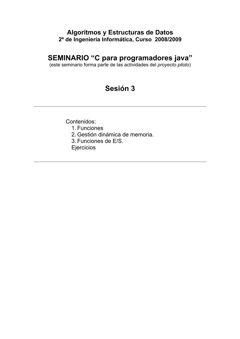 Imágen de pdf SEMINARIO “C para programadores java” - Sesión 3