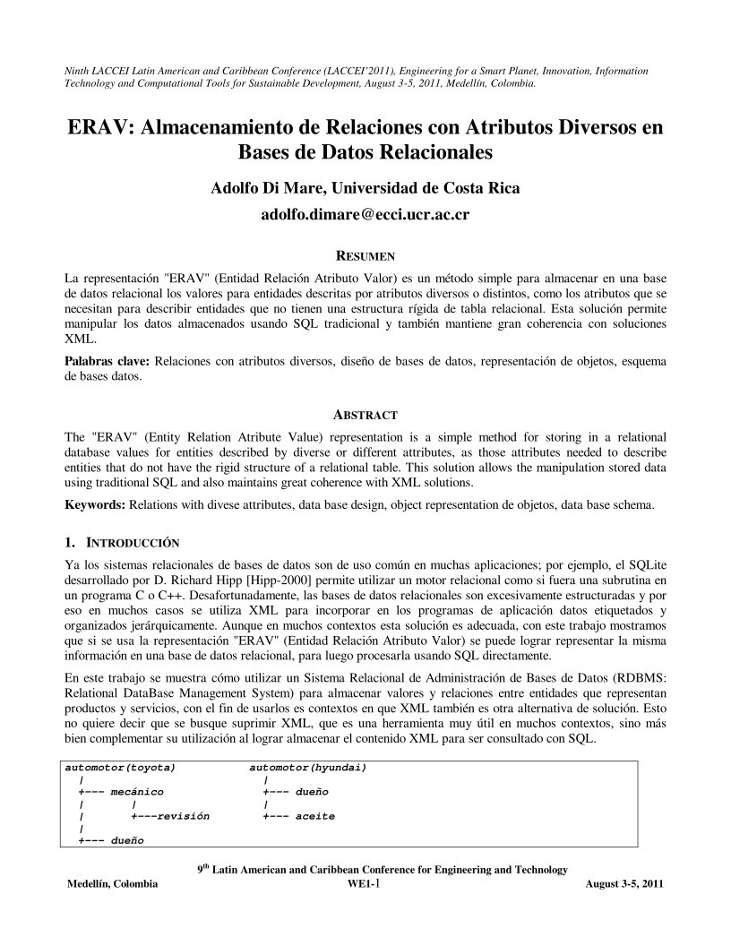 Imágen de pdf ERAV: Almacenamiento de Relaciones con Atributos Diversos en Bases de Datos Relacionales