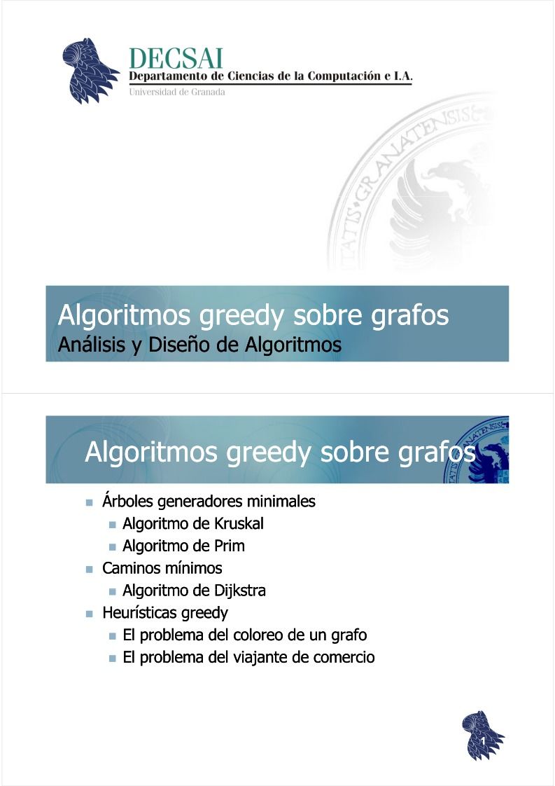 Imágen de pdf Análisis y Diseño de Algoritmos - Algoritmos Greedy sobre grafos