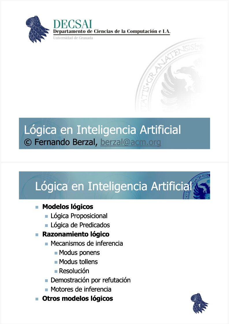 Imágen de pdf Lógica en Inteligencia Artificial
