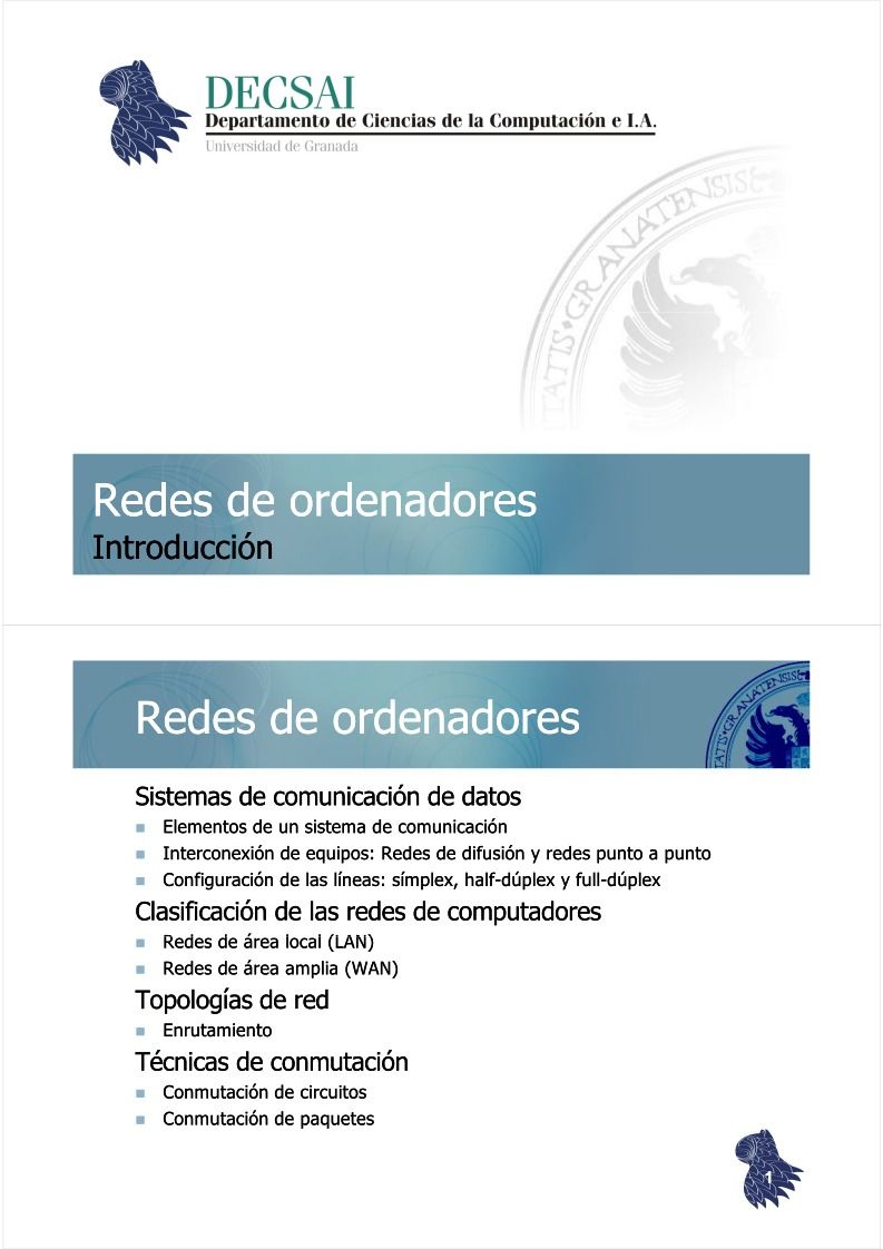Imágen de pdf Redes de ordenadores - Introducción