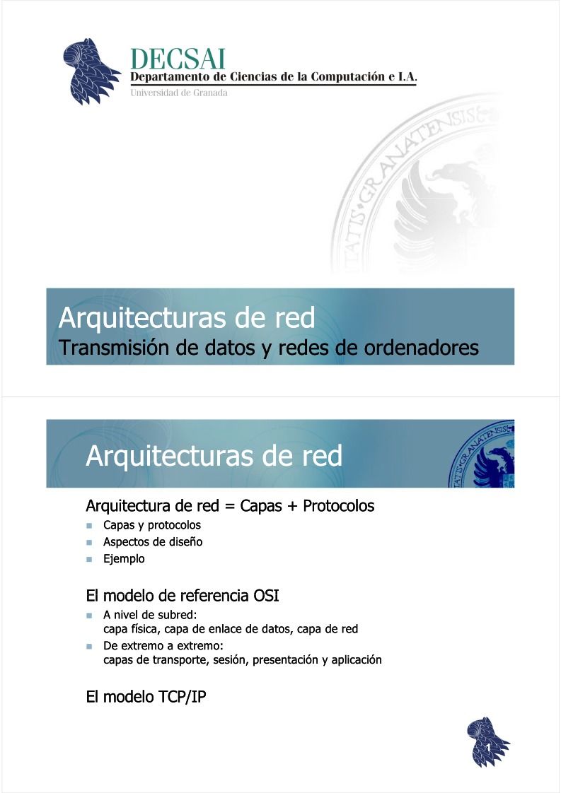 Imágen de pdf Arquitecturas de red - Transmisión de datos y redes de ordenadores