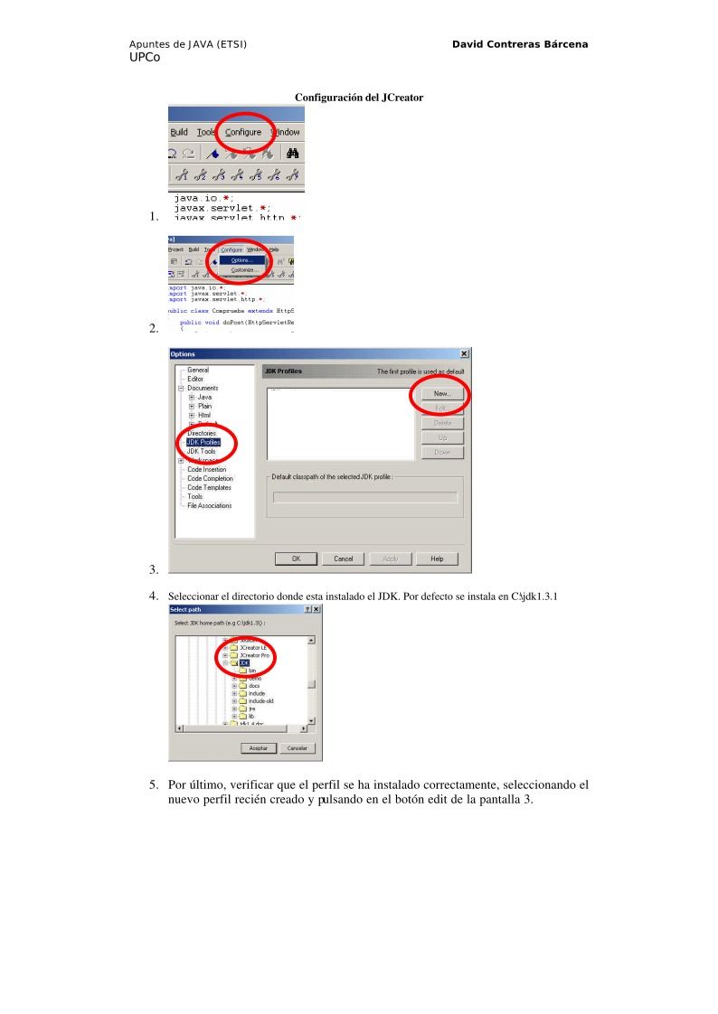 Imágen de pdf Apuntes de JAVA - Configuración del JCreator