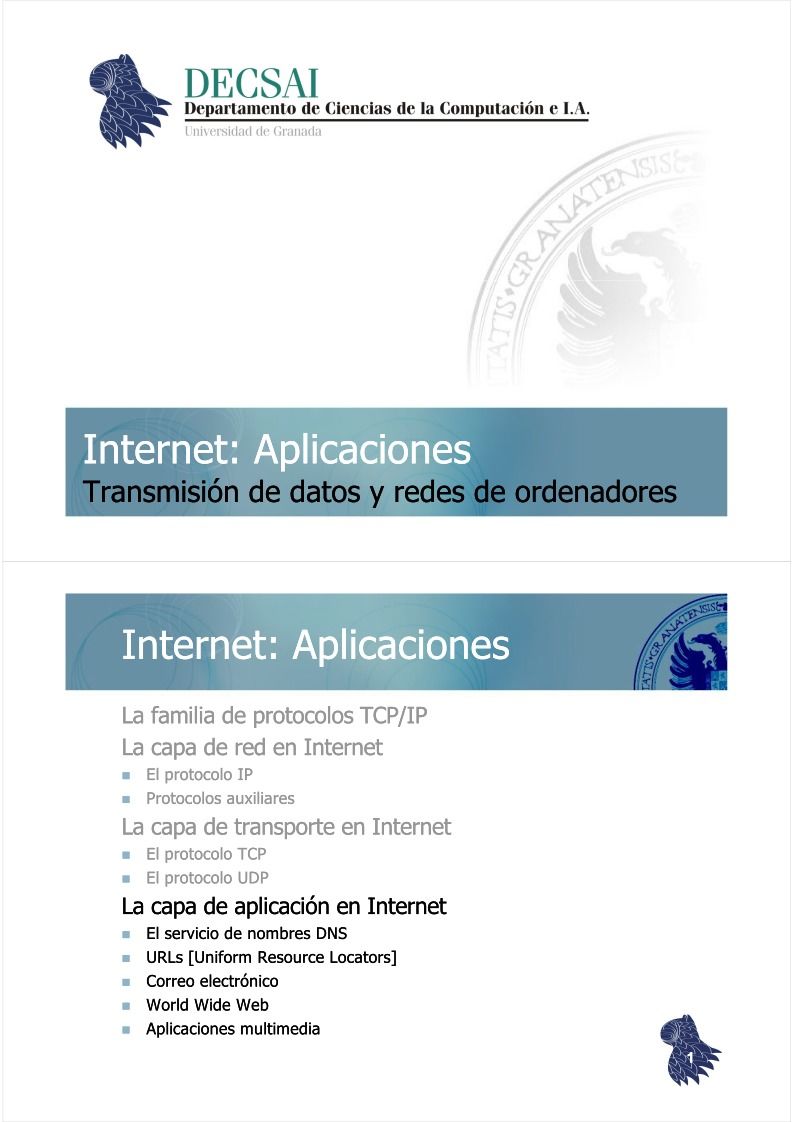 Imágen de pdf Internet: Aplicaciones - Transmisión de datos y redes de ordenadores