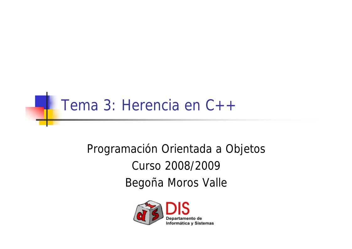 Imágen de pdf Tema 3: Herencia en C++