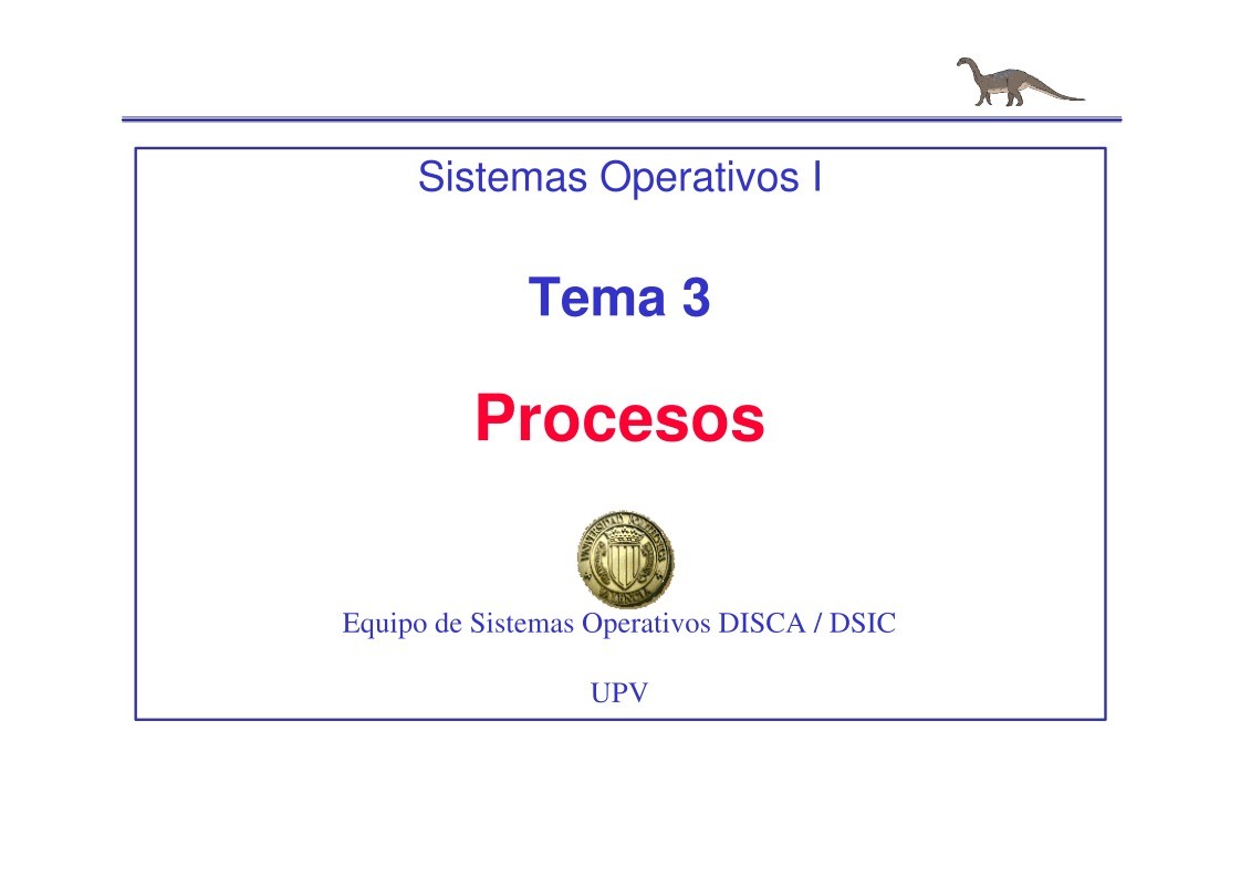 Imágen de pdf Sistemas Operativos I - Tema 3 - Procesos