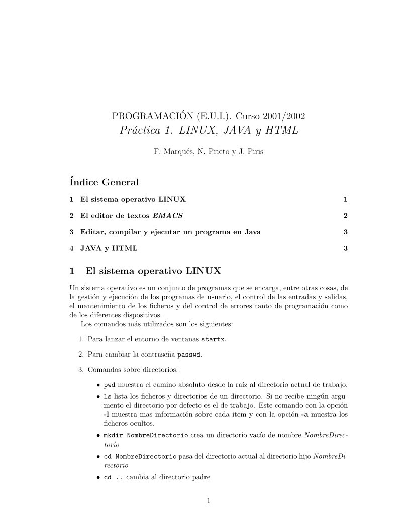 Imágen de pdf Práctica 1. LINUX, JAVA y HTML