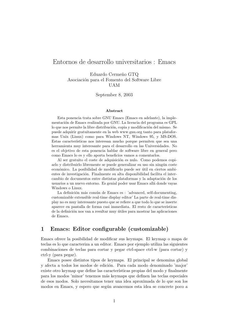 Imágen de pdf Entornos de desarrollo universitarios : Emacs