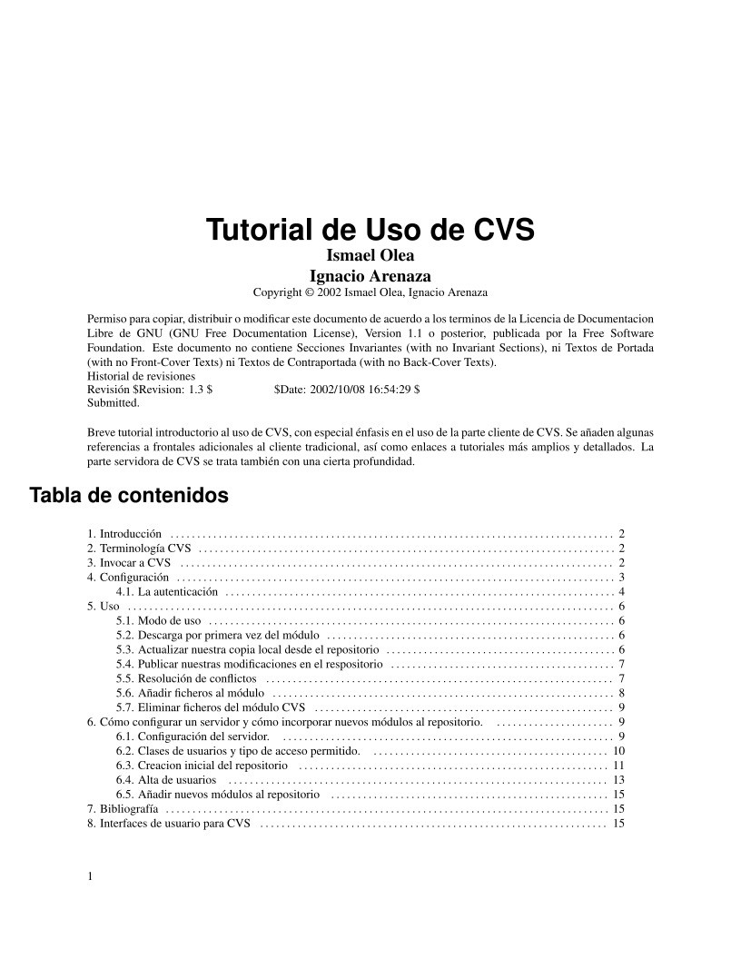 Imágen de pdf Tutorial de Uso de CVS