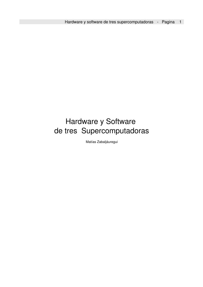 Imágen de pdf Hardware y software de tres supercomputadoras