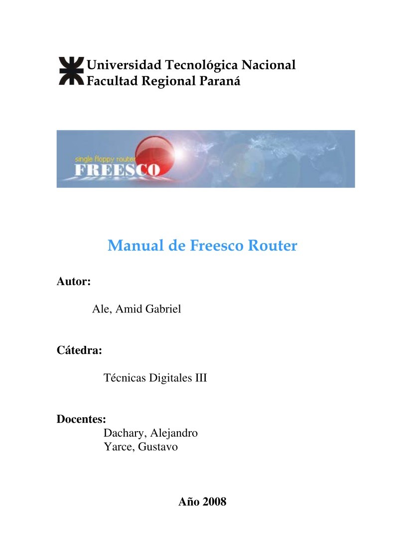 Imágen de pdf Manual de Freesco Router
