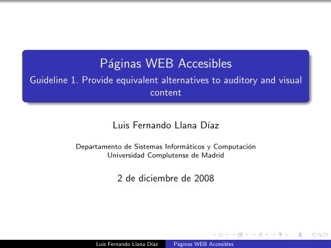 Imágen de pdf Páginas WEB Accesibles - Guideline 1. Provide equivalent alternatives to auditory and visual content