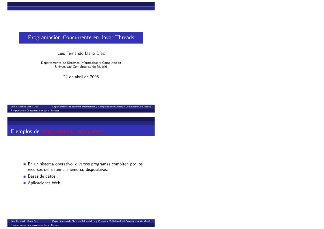 Imágen de pdf Programación Concurrente en Java: Threads