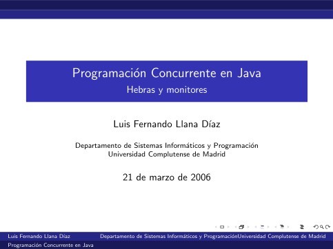 Imágen de pdf Programación Concurrente en Java - Hebras y monitores