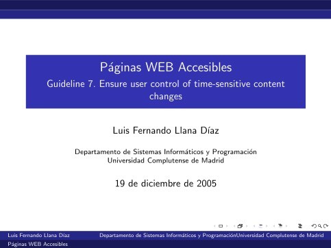 Imágen de pdf Páginas WEB Accesibles - Guideline 7. Ensure user control of time-sensitive content changes