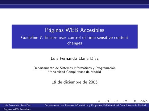 Imágen de pdf Páginas WEB Accesibles - Guideline 7. Ensure user control of time-sensitive content changes