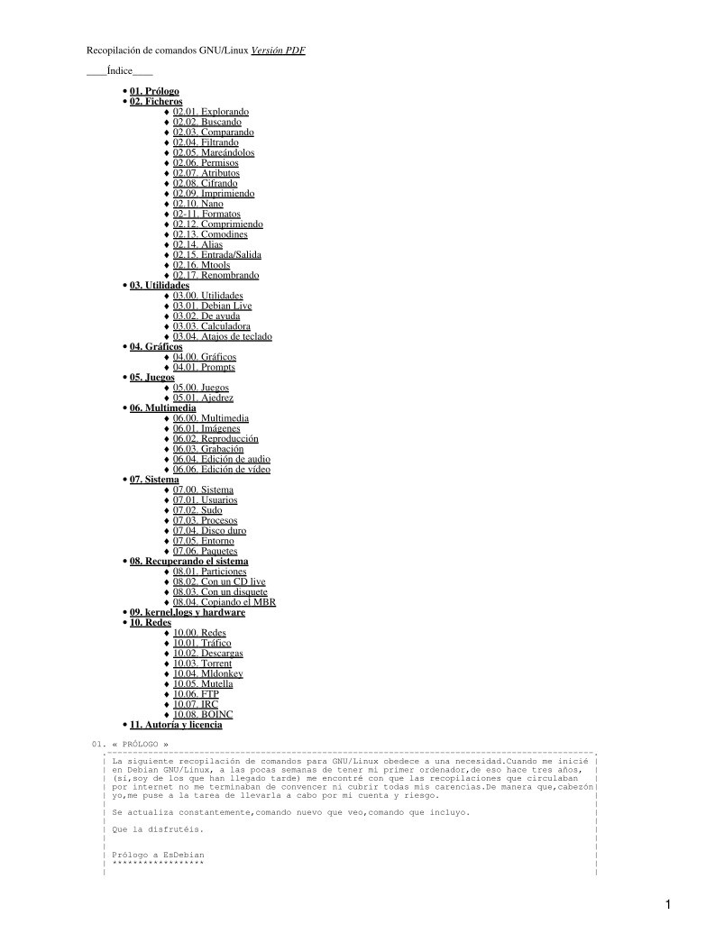 Imágen de pdf Recopilación de Comandos Debian GNU/Linux