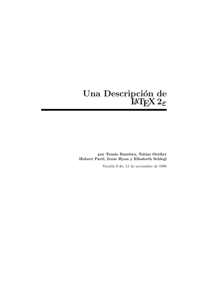 Imágen de pdf Una Descripción de LATEX 2e