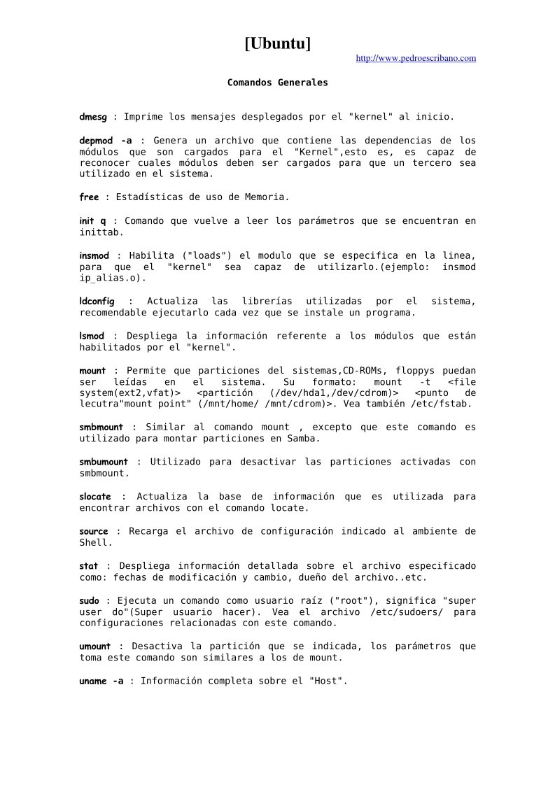 Imágen de pdf [Ubuntu] Comandos Generales