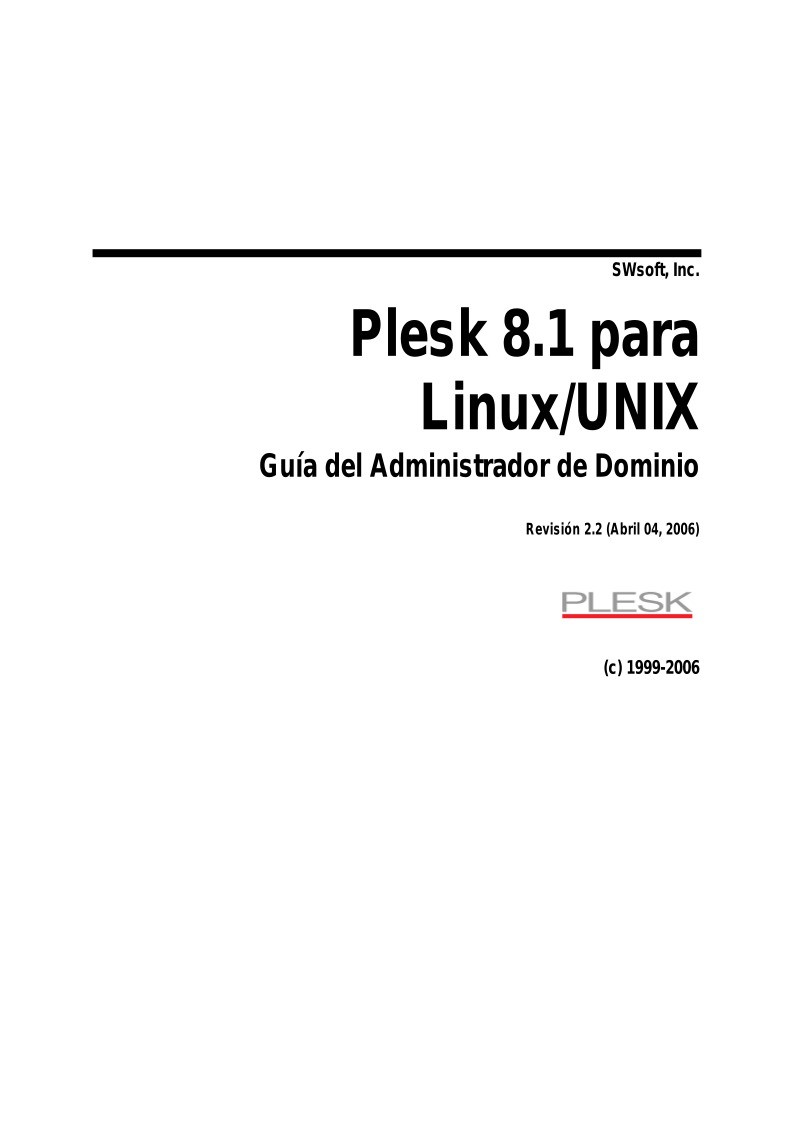 Imágen de pdf Plesk 8.1 para Linux/Unix - Guía del Administrador de Dominio