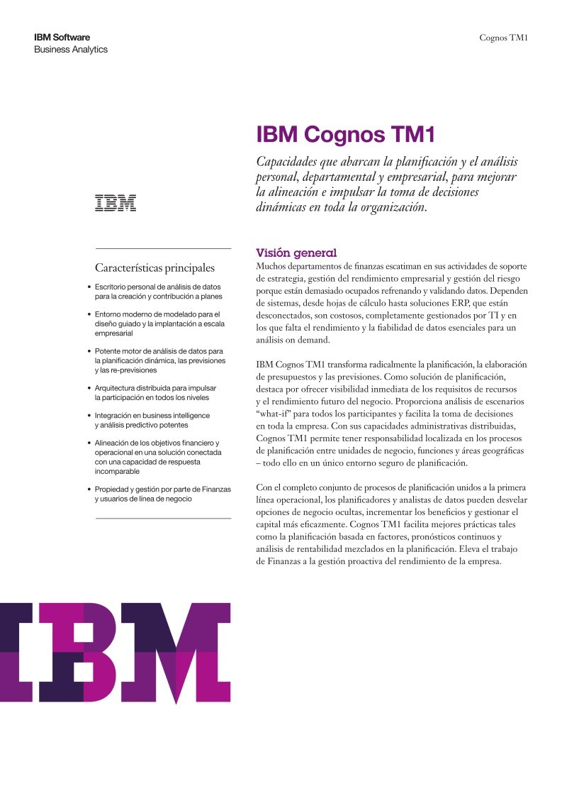 Imágen de pdf IBM Cognos TM1 Datasheet