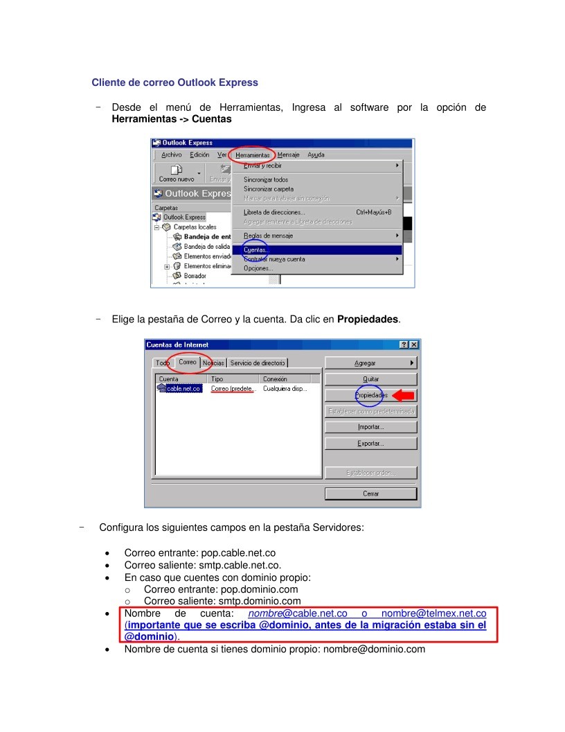 Imágen de pdf Cliente de correo Outlook Express