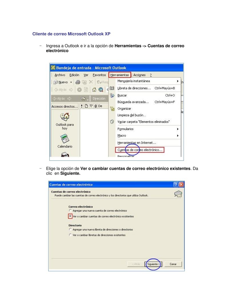 Imágen de pdf Cliente de correo Microsoft Outlook XP