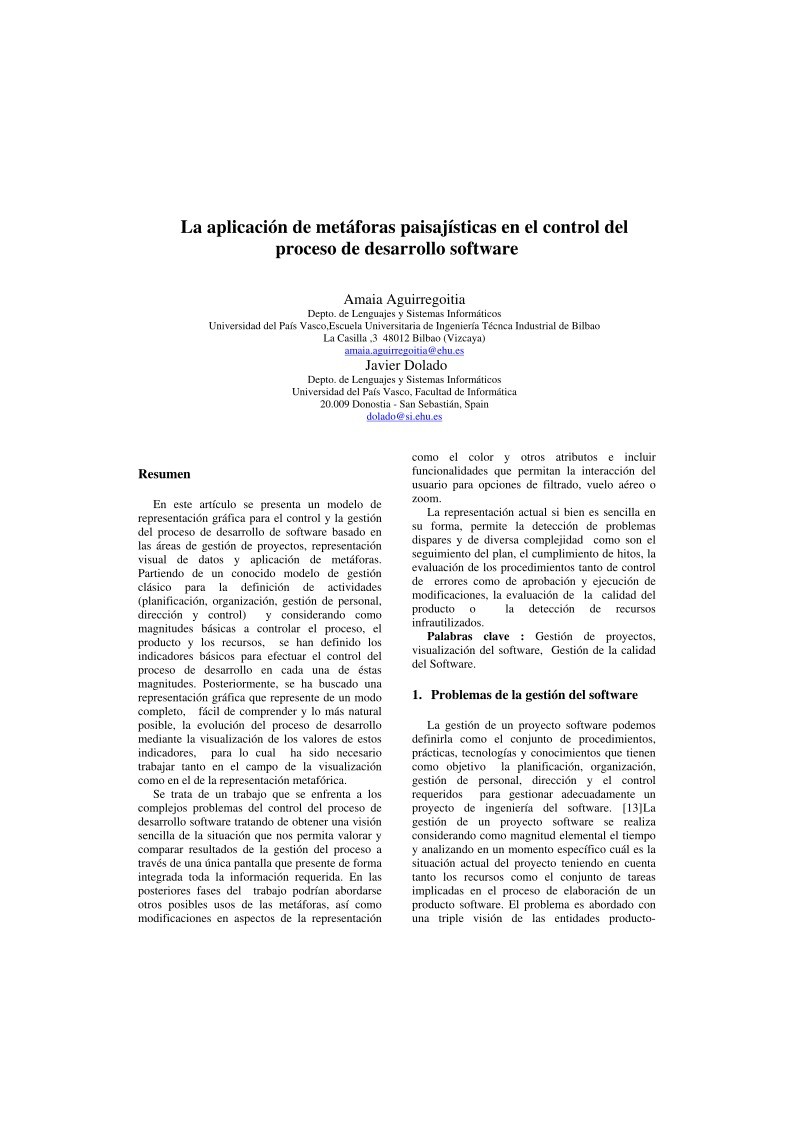 Imágen de pdf La aplicación de metáforas paisajísticas en el control del proceso de desarrollo software