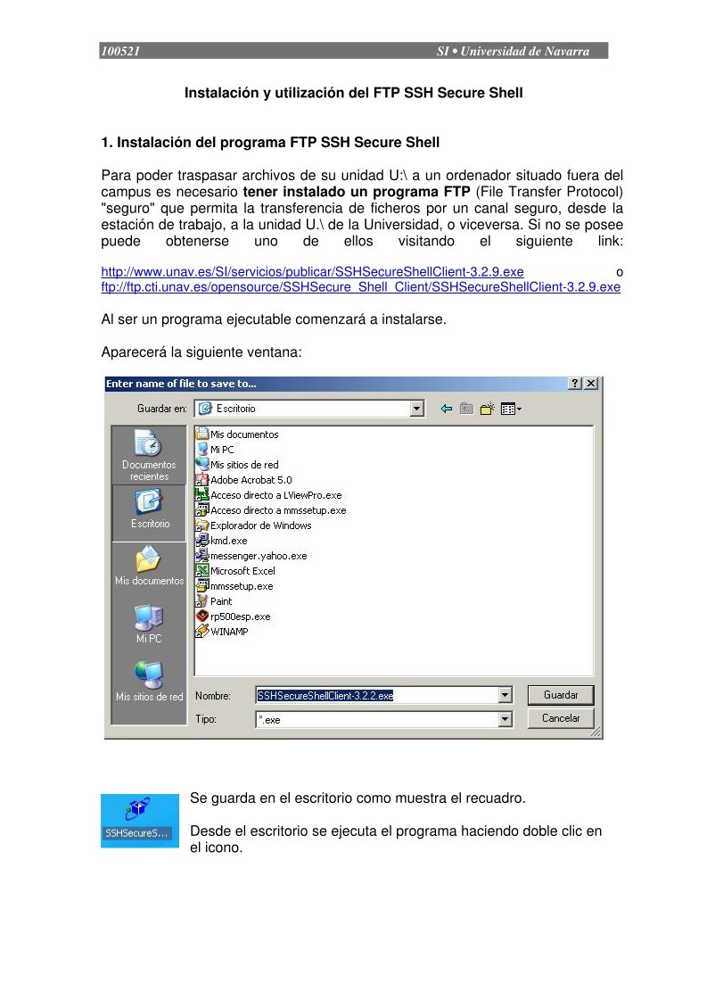 Imágen de pdf Instalación y utilización del FTP SSH Secure Shell