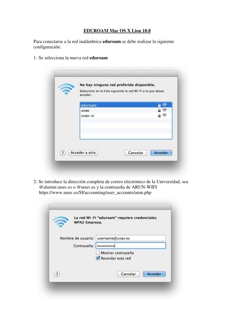 Imágen de pdf EDUROAM Mac OS X Lion 10.8