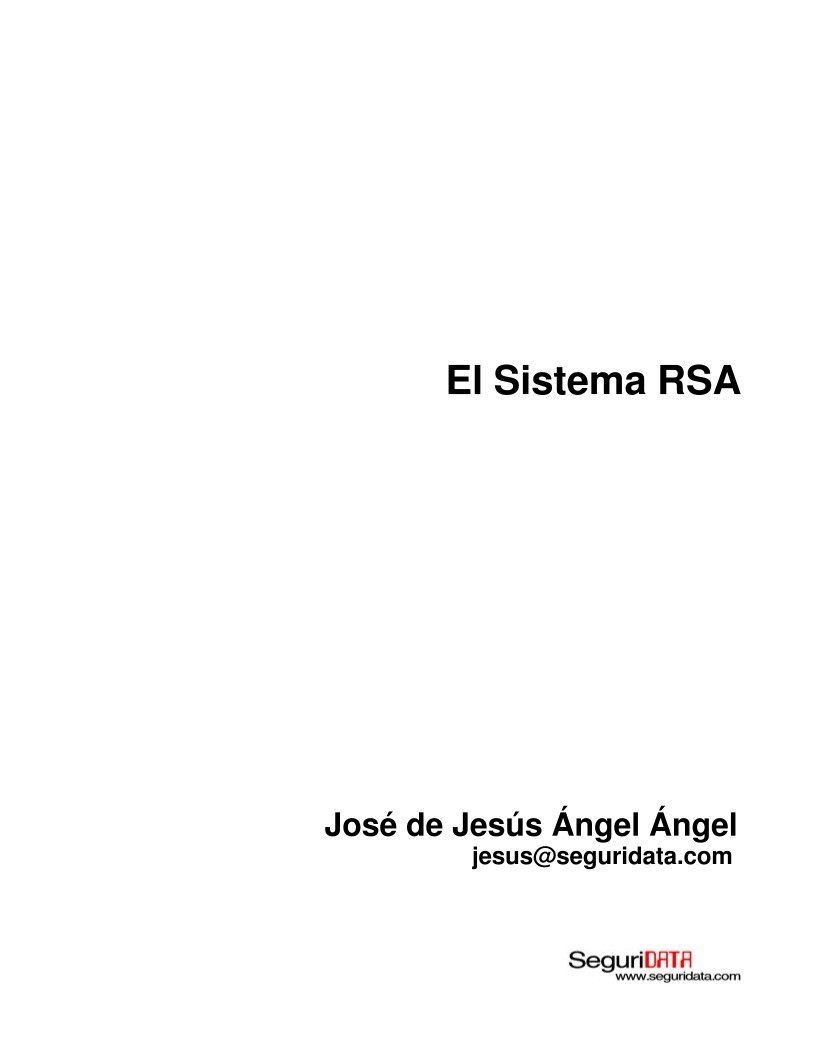 Imágen de pdf El Sistema RSA