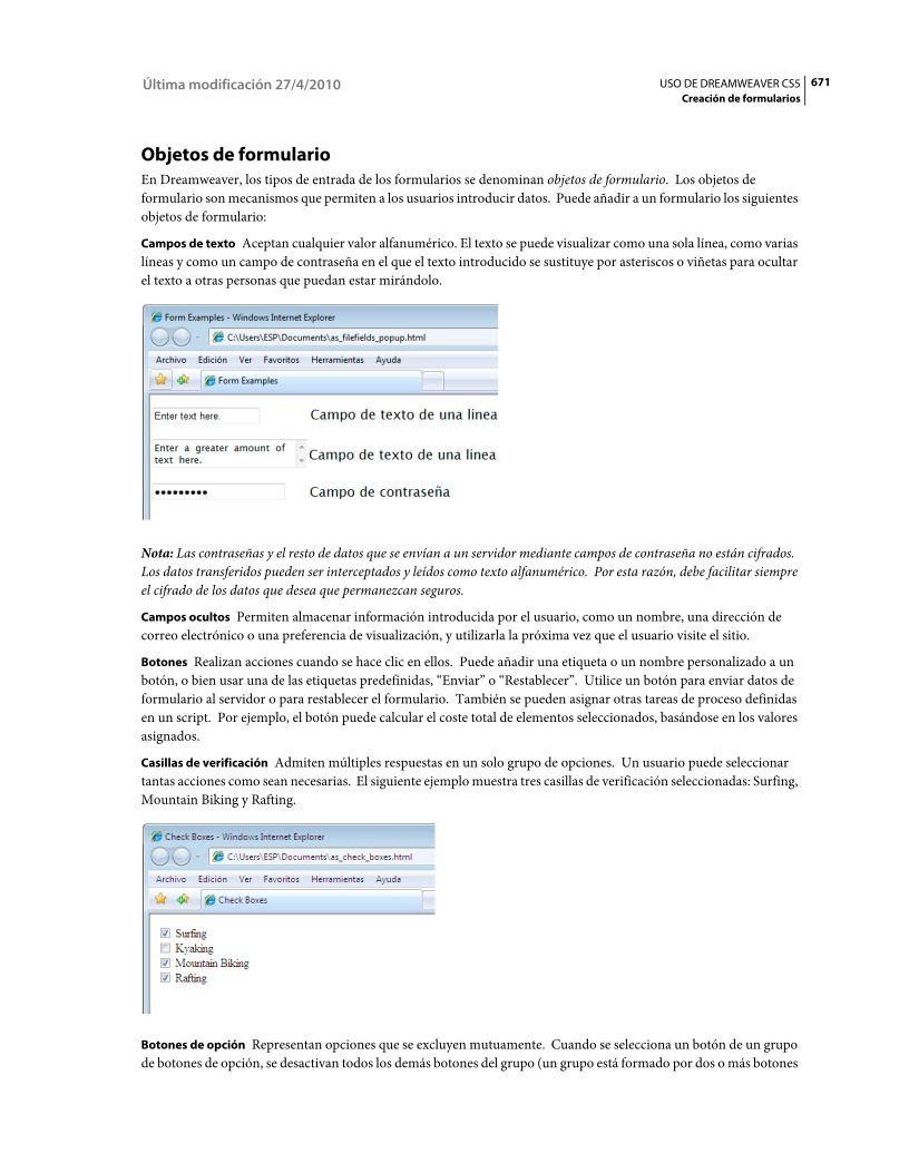 Imágen de pdf USO DE DREAMWEAVER CS5 - Creación de formularios