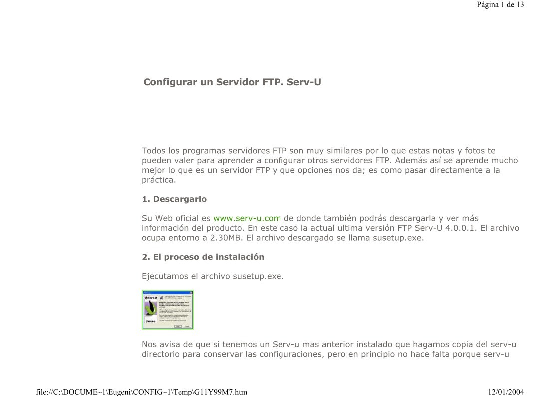 Imágen de pdf Configurar un Servidor FTP. Serv-U