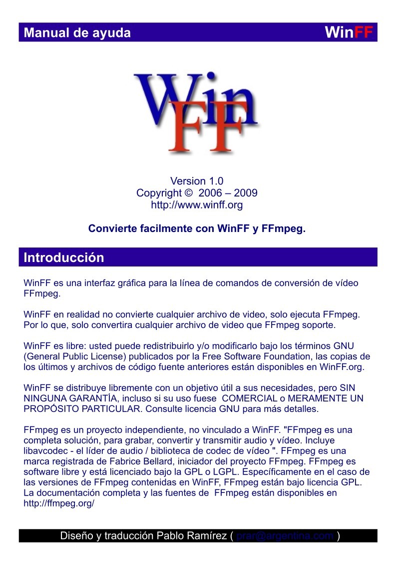 Imágen de pdf WinFF1.0.0.es