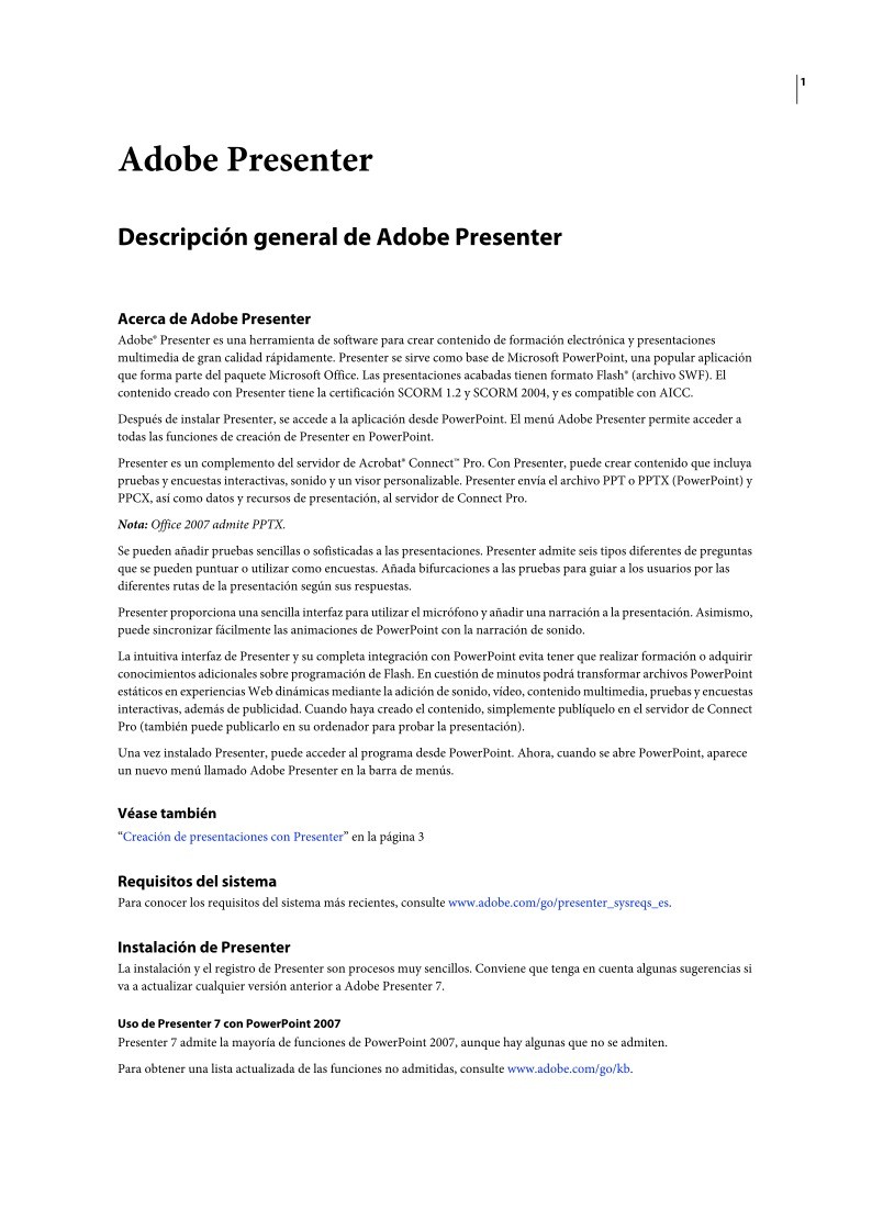 Imágen de pdf Adobe Presenter 7 - Uso de Adobe Presenter 7