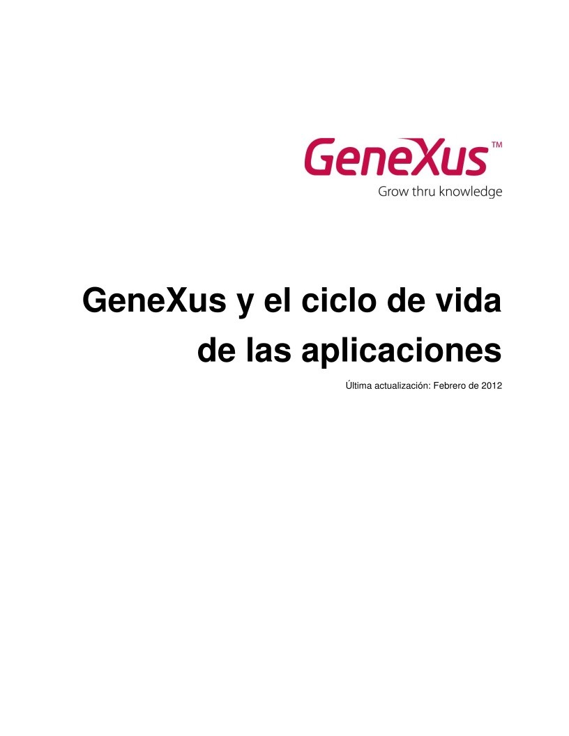 Imágen de pdf GeneXus y el ciclo de vida de las aplicaciones